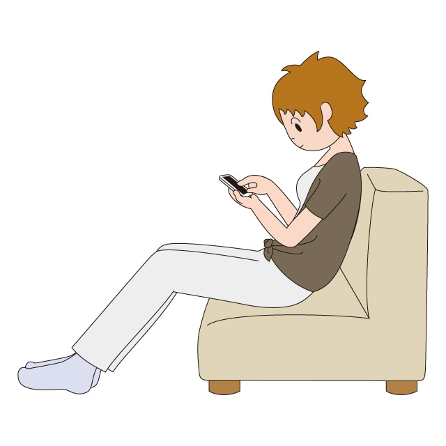 座り方NG　スマホ座り